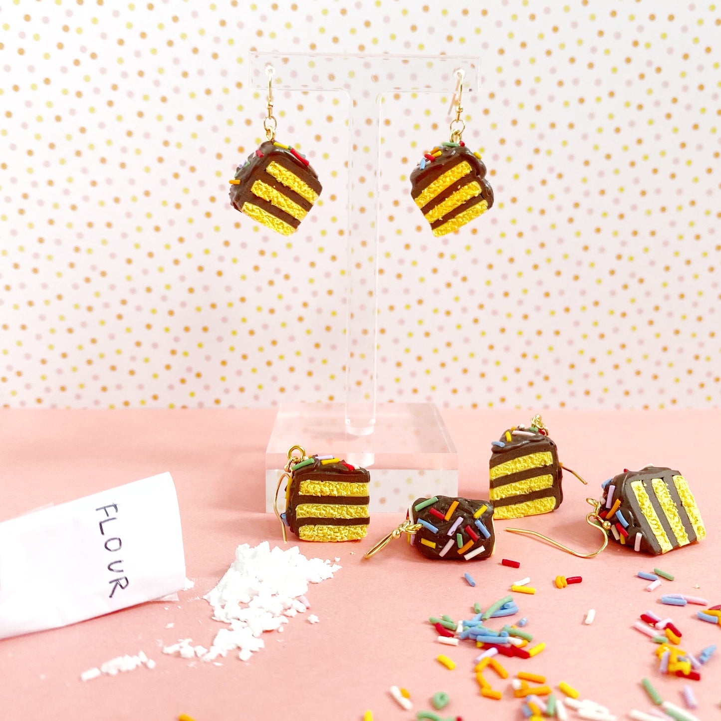 Chocolate Frosting Cake Earrings
